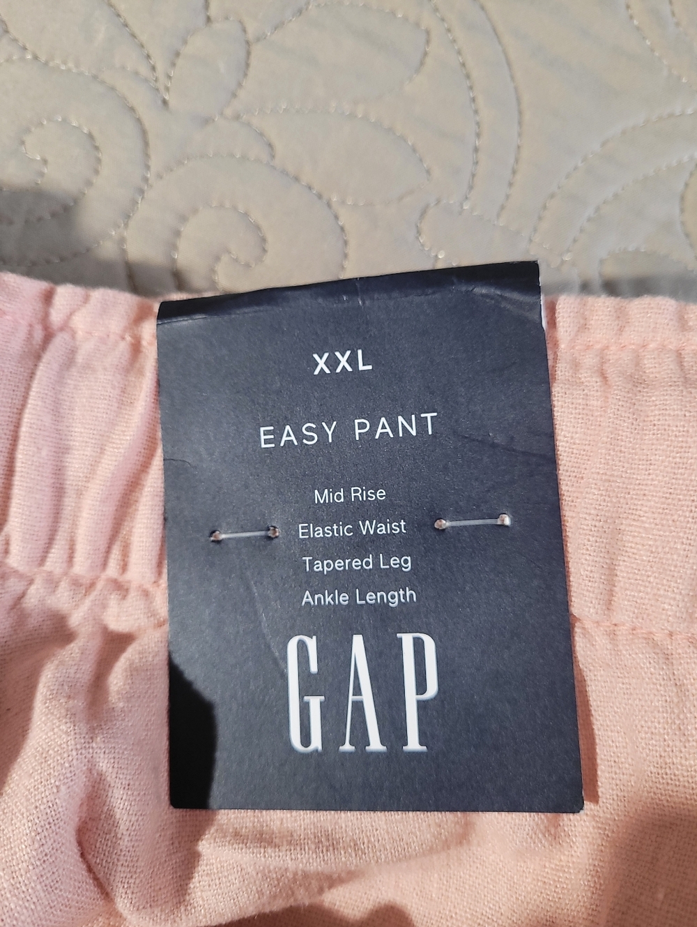 NWT Gap Mid Rise Linen Rayon Blend Blush Pink Cargo Pants Trousers Size XXL - Picture 7 of 11